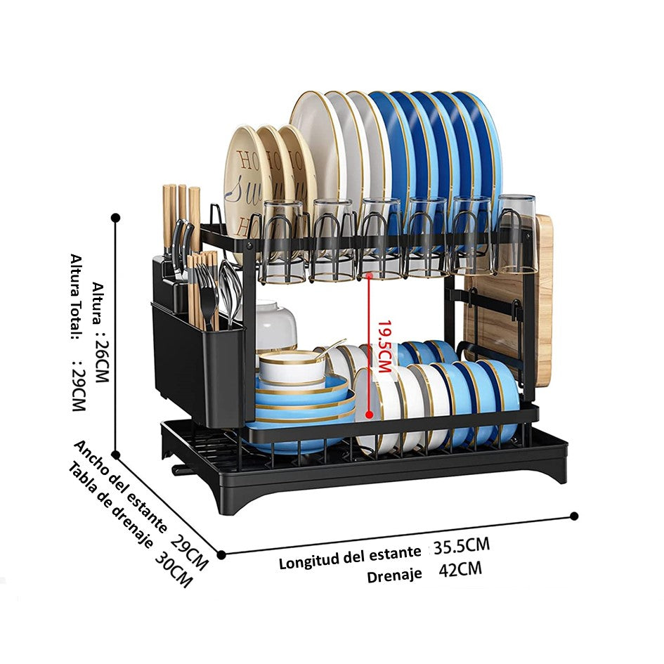 Escurridor De Platos 2 Niveles Secaplatos [Multifuncional]