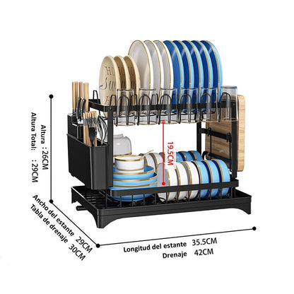 Escurridor De Platos 2 Niveles Secaplatos [Multifuncional]