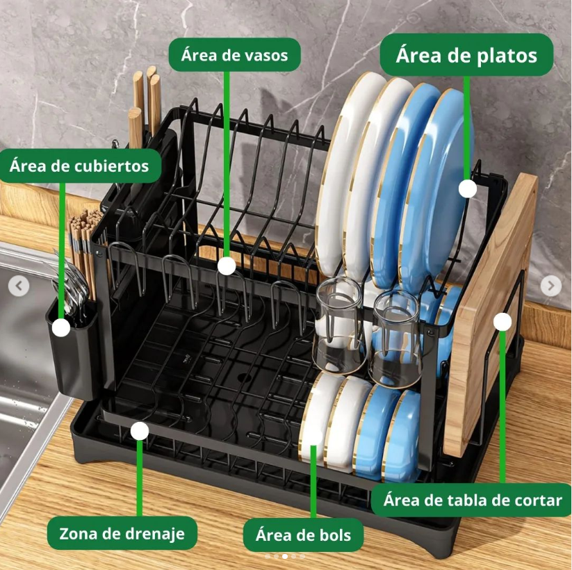 Escurridor De Platos 2 Niveles Secaplatos [Multifuncional]